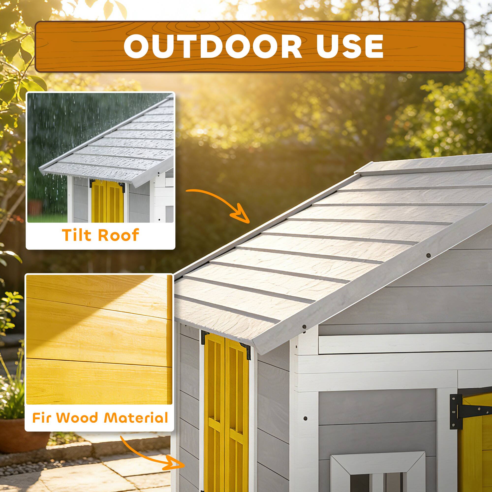 OUTDOOR USE

Tilt Roof

Fir Wood Material