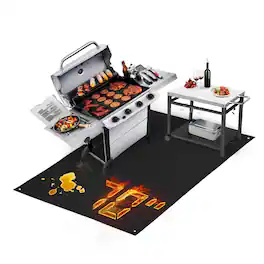 Reds Spade - X In Grill Mats For Outdoor Fireproof Griddle Compatible With Blackstone To Protect The Deck Accessories - - 70" x 48" x 0.02"