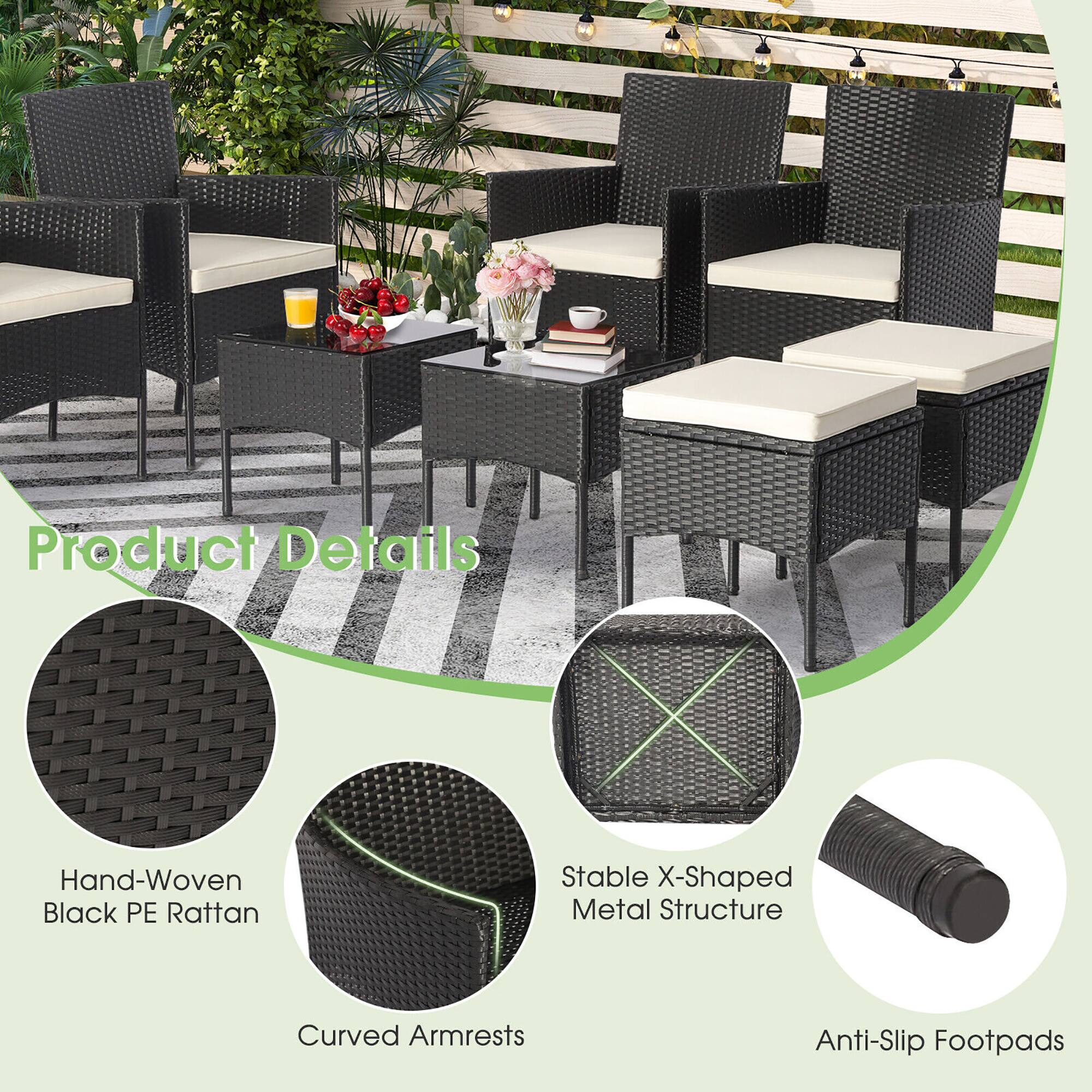 Product Details

- Hand-Woven Black PE Rattan
- Curved Armrests
- Stable X-Shaped Metal Structure
- Anti-Slip Footpads