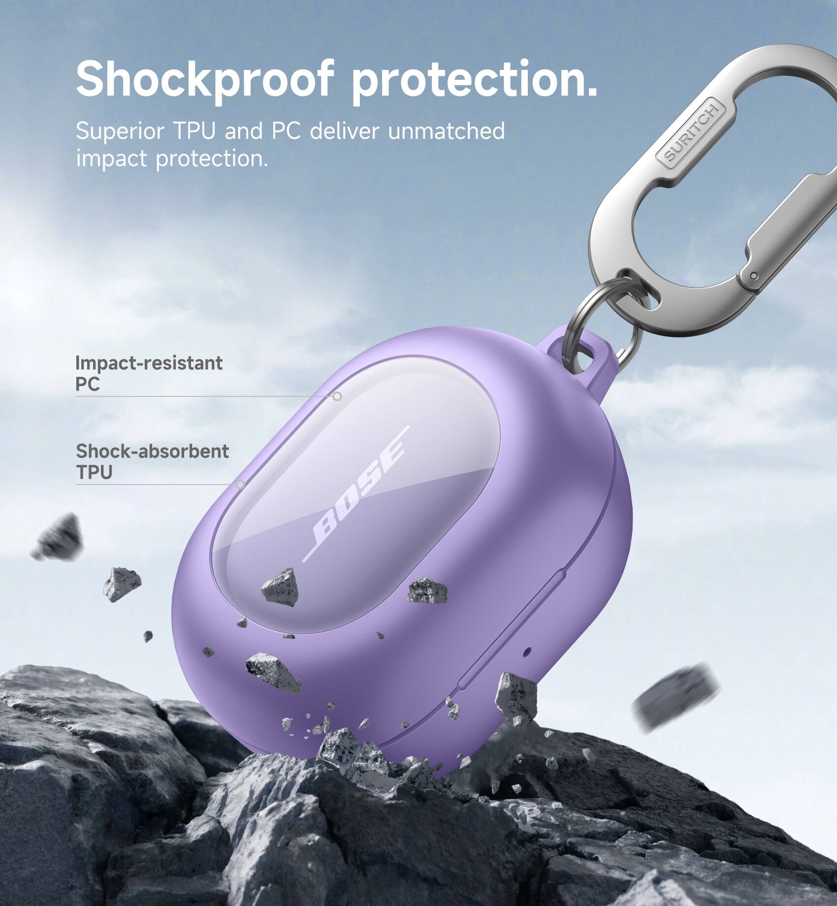 Shockproof protection. Superior TPU and PC deliver unmatched impact protection. Impact-resistant PC Shock-absorbent TPU