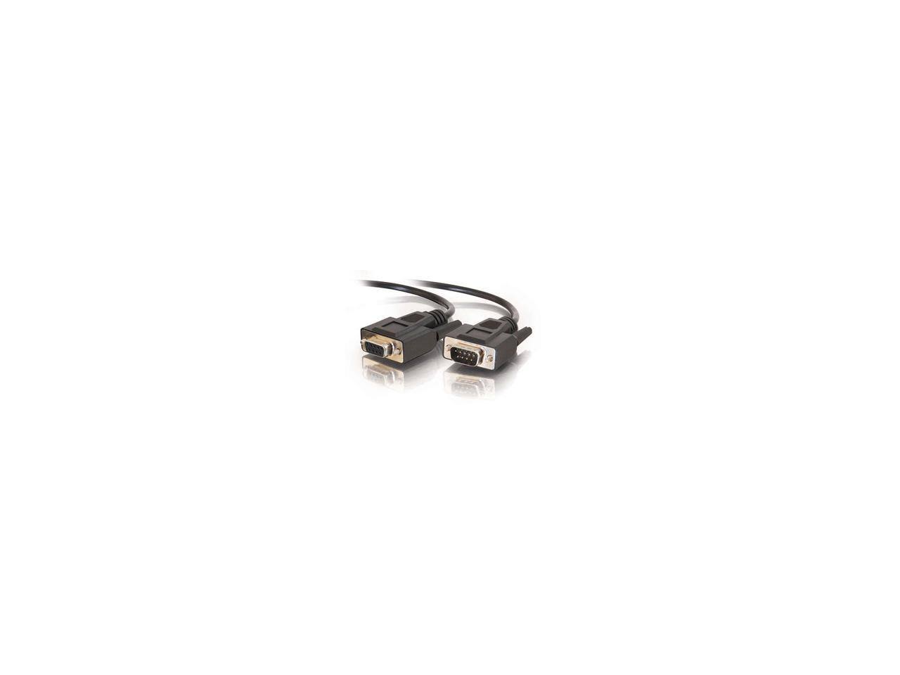 Front. Cables to Go - C2G 52034 DB9 M/F Serial RS232 Extension Cable, Black (50 Feet, 15.24 Meters).