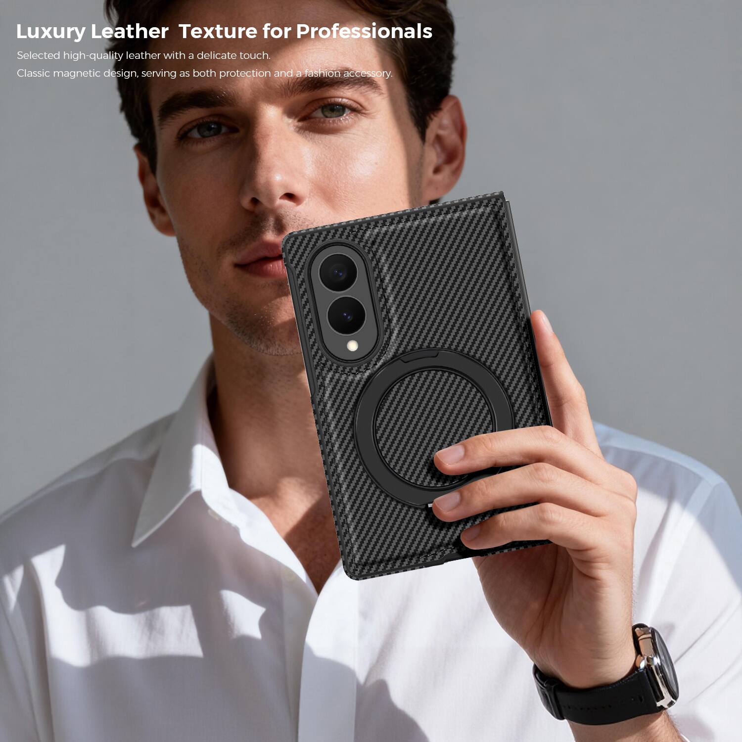 Luxury Leather Texture for Professionals

Selected high-quality leather with a delicate touch.

Classic magnetic design, serving as both protection and a fashion accessory.