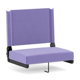Emma + Oliver - 500 lb. Rated Lightweight Stadium Chair with Handle & Ultra-Padded Seat - Purple