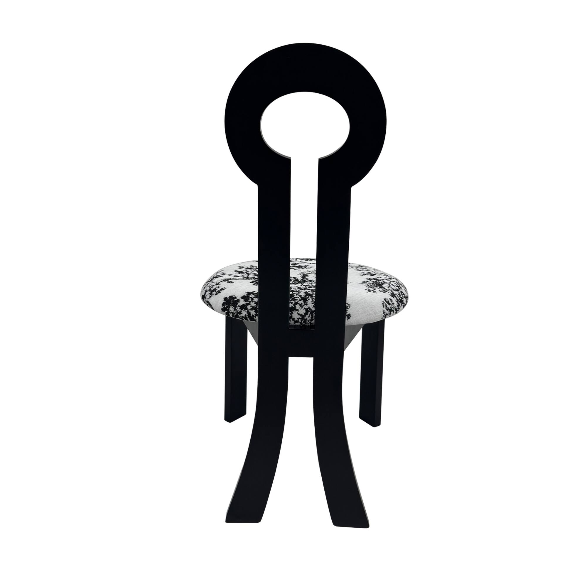 Alt View 6. GOODSILO - Modern Dining Chair with Key-Ring Design Solid Wood Frame and Comfortable PU Leather Cushion, Set of 2 - White+Black.