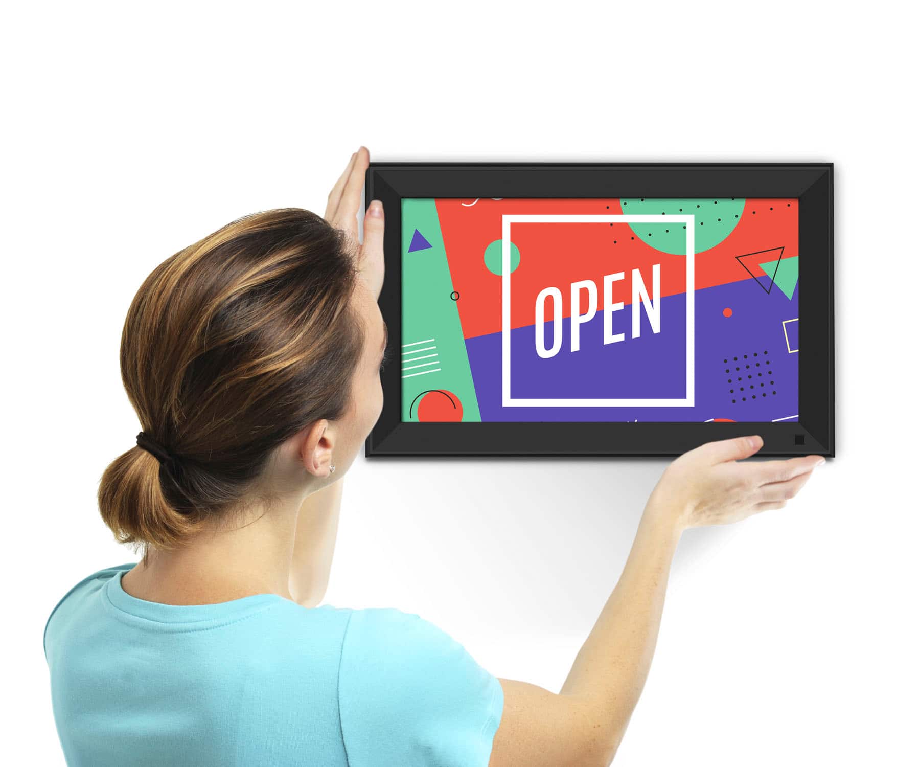 Alt View 20. Aluratek - 15" Touchscreen LCD Wi-Fi Digital Photo Frame - Black.