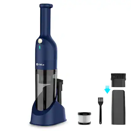 Front. GOODSILO - Cordless Handheld Vacuum - 10KPa Powerful Suction, 30min Runtime, Lightweight Design, HEPA Filter - Blue.