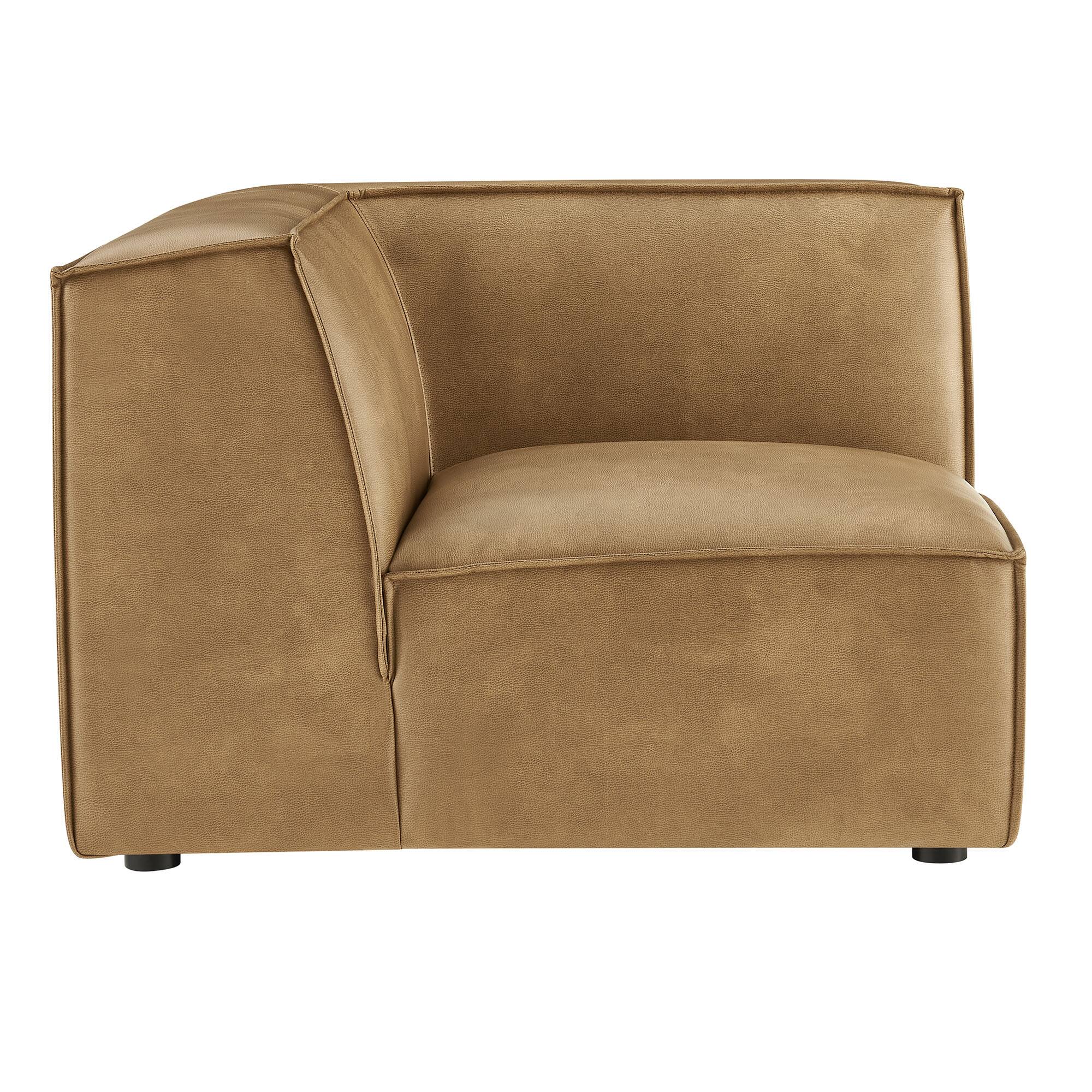 Alt View 5. Modway - Restore Vegan Leather Modular Corner Chair by Modway - Toast.