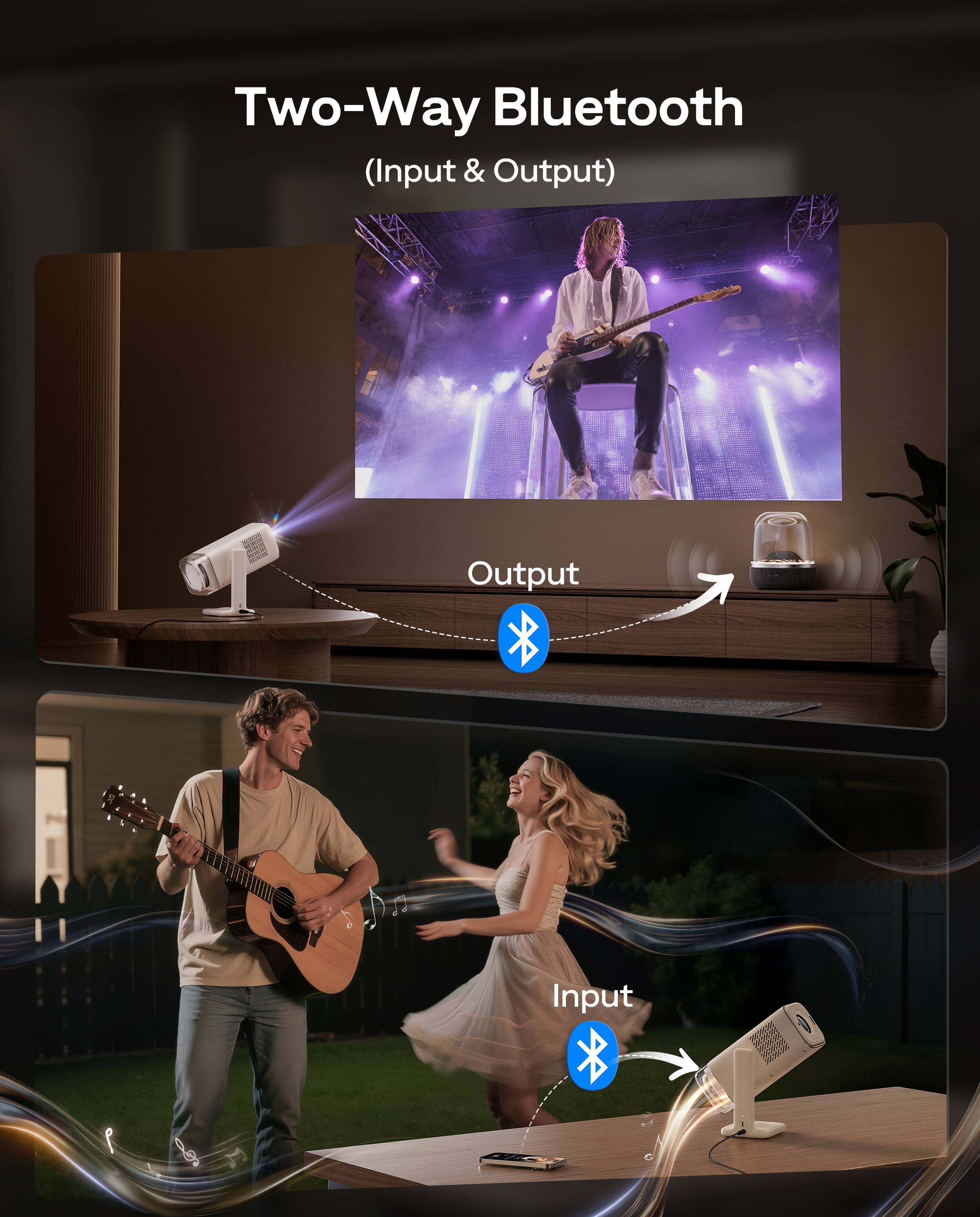 Two-Way Bluetooth  
(Input & Output)  

Output  
Input
