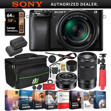 SONY AUTHORIZED DEALER.
SONY 64GB 95 MB/s 4.5 6.3/55-210 U E OSS I8 Lexar 633X PROFESSIONAL
SONY α E 4.5 6.3/55-210 OSS
SONY 3.5-56/10-50
SONY 45-43/85-100
SLIDESHOW MAKER
PHOTO DeNOISE
PHOTO FOCUS
PHOTO NOIR
PHOTO EDITOR
VIDEO SUITE
OfficeSuite
AURORA
PHOTO EDITOR
VIDEO SUITE