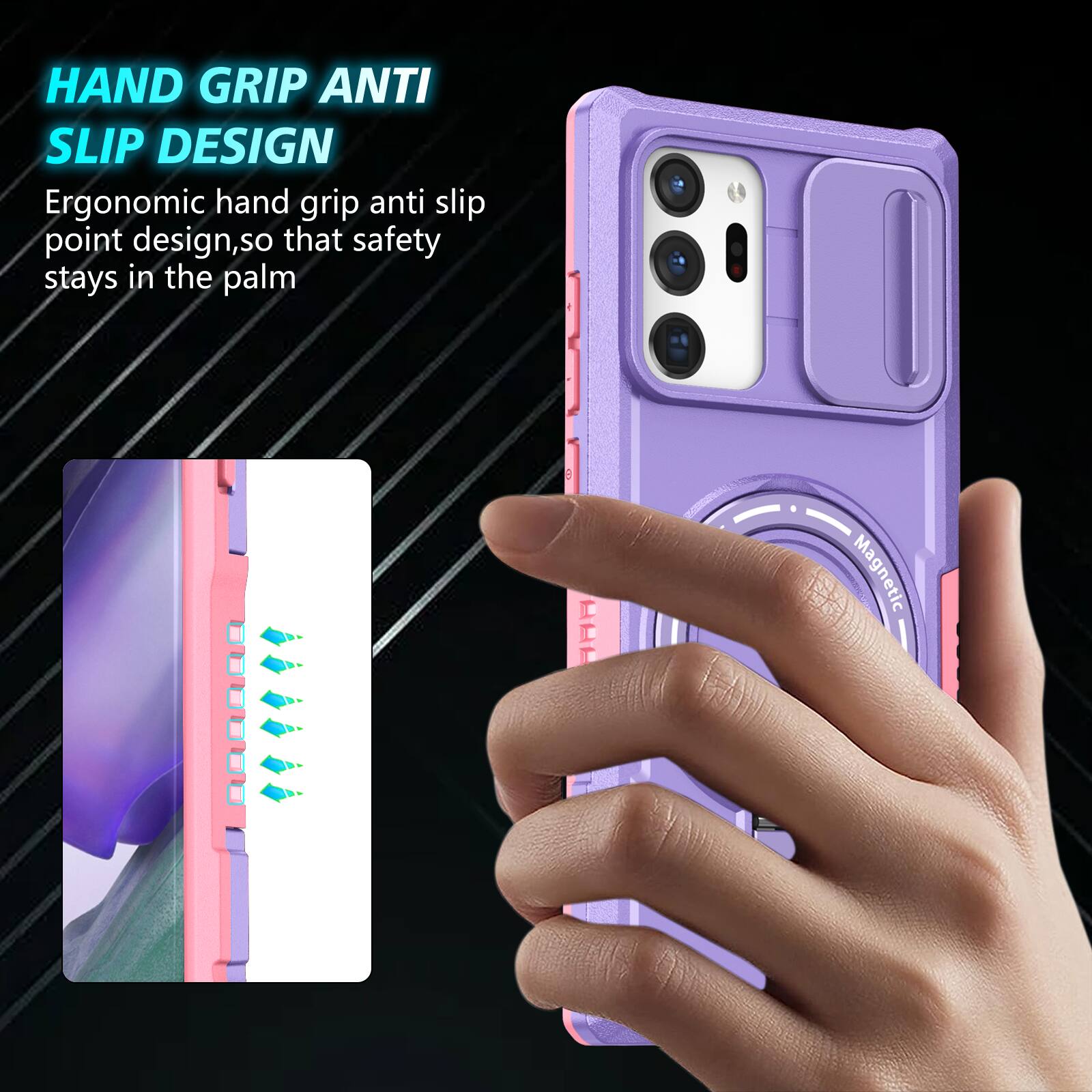 HAND GRIP ANTI SLIP DESIGN

Ergonomic hand grip anti slip point design, so that safety stays in the palm