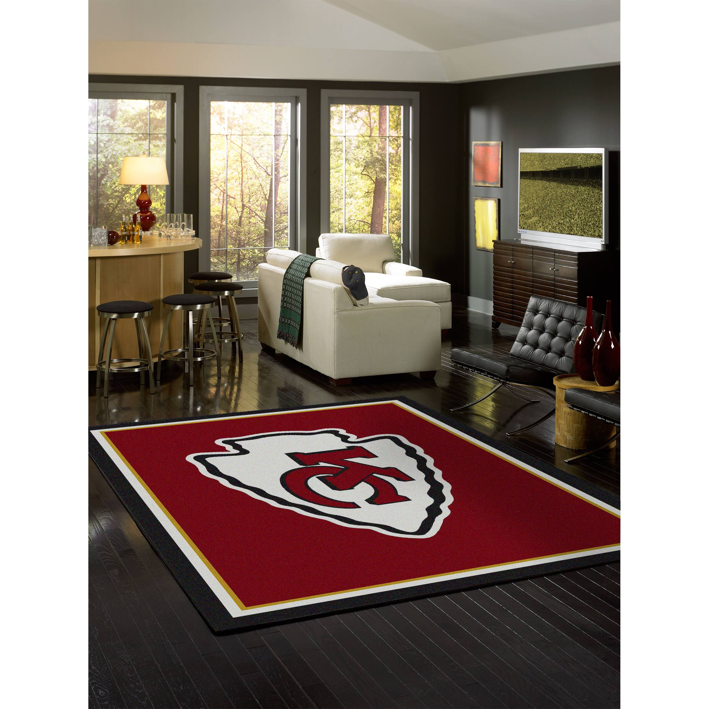 Alt View 1. Imperial - Kansas City Chiefs 5'4'' x 7'8'' Spirit Rug - Black.
