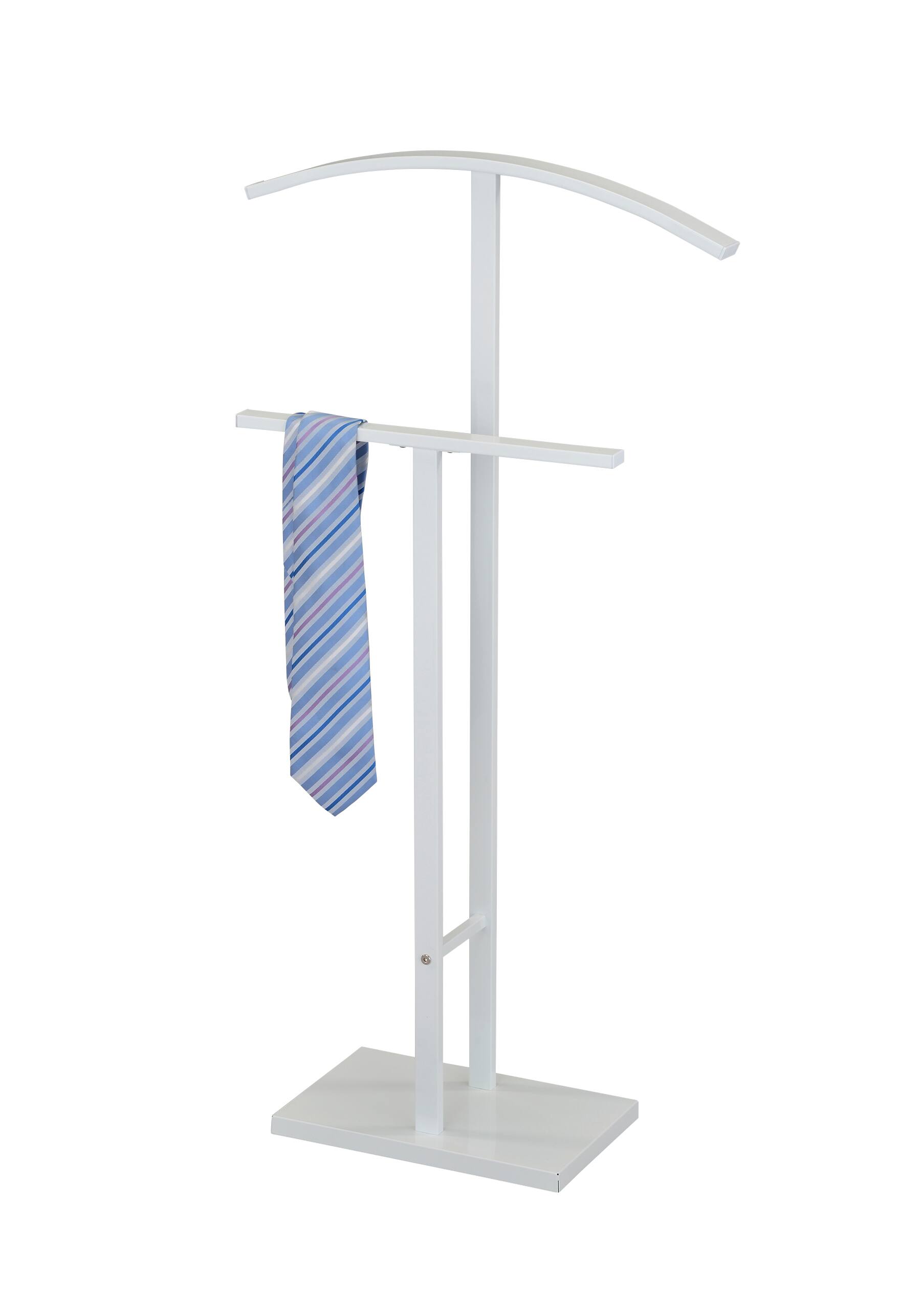 Angle. Kings Brand Furniture - Kings Brand Furniture - Dossi Metal Suit Valet Stand, Clothes Rack, Clothing Organizer, Jacket Hanger, Tie Hanger - White.