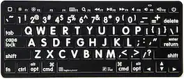 LogicKeyboard - Large Print Bluetooth Keyboard for Mac with High-Contrast White-on-Black Keys for Enhanced Visibility - Black/White