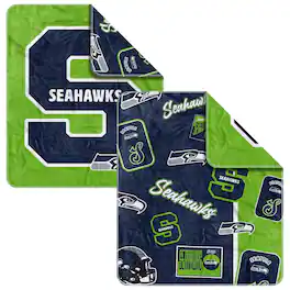 Logo Brands - Seattle Seahawks 50- x 60- Dream Weave Throw Blanket - Navy