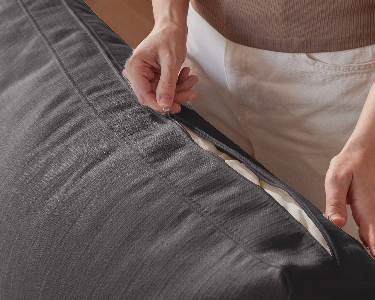 Back. Dyonery - Dyonery 120" Sectional Couches,Modern Modular Sectional Sofa,with Comfy Deep Seats,Fluffy L-Shape PU Leather Sofa Couch - Dray.