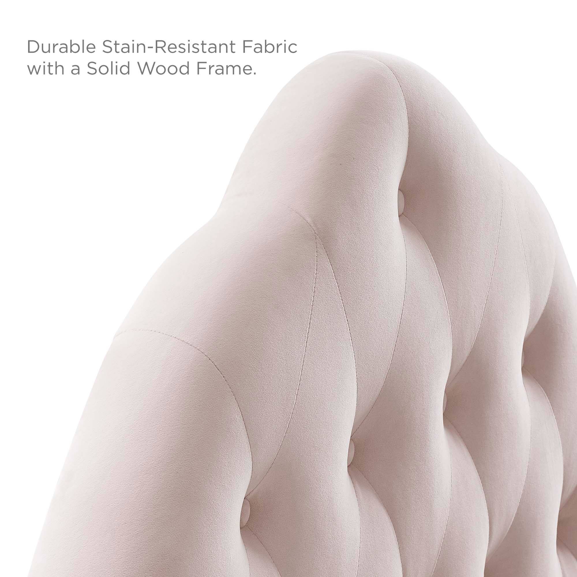 Durable Stain-Resistant Fabric with a Solid Wood Frame.