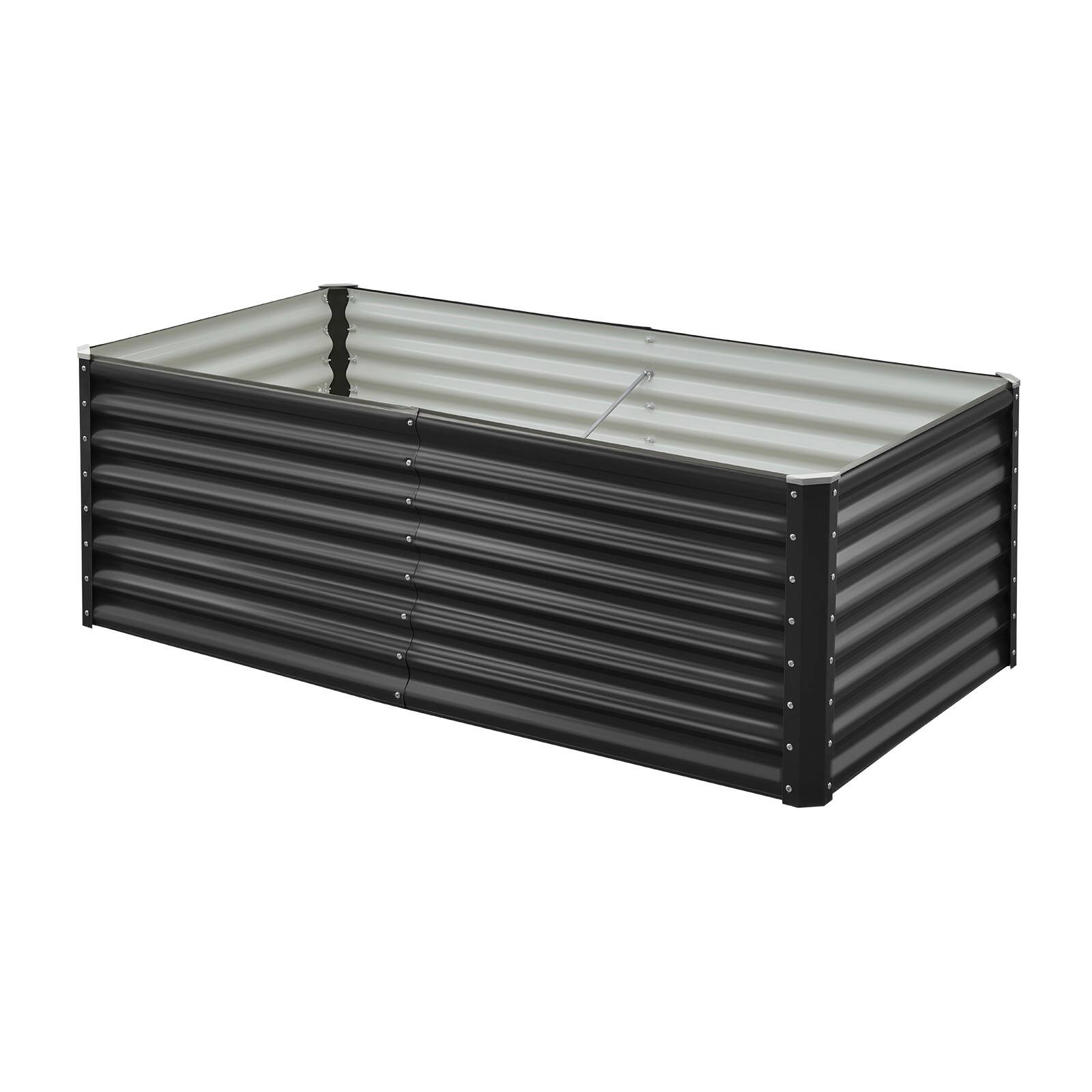 Alt View 5. VEVOR - Metal Raised Garden Bed, 6 x 3 x 2 ft Outdoor Galvanized Planter Garden Box, Open Bottom Design - Gray.