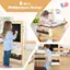3-In-1 Multipurpose Design: Kids Table and Bench Set, Kids Art Easel, 8 Kids Bookshelf.