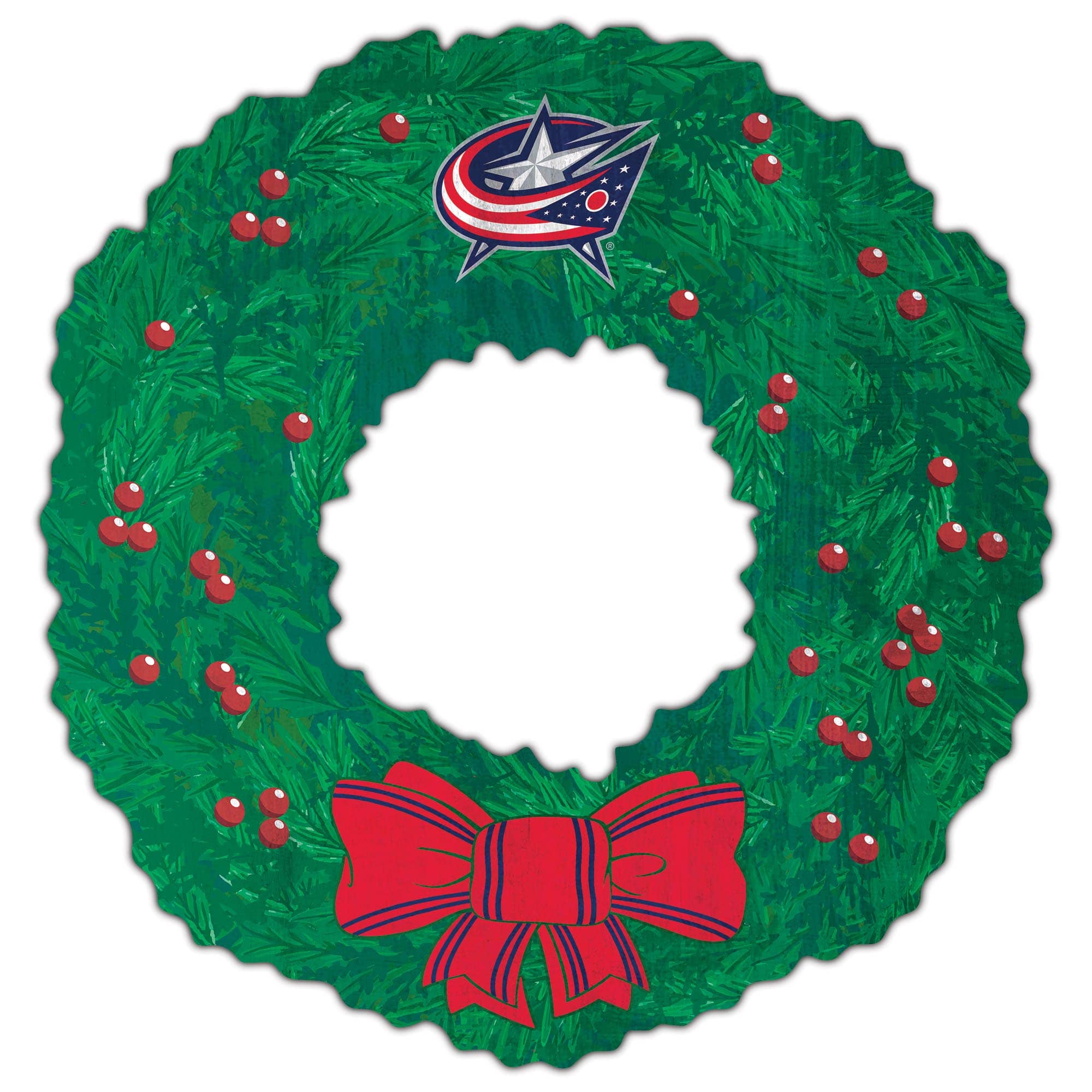 Front. Fan Creations - Columbus Blue Jackets 16'' Team Wreath Sign - Green.