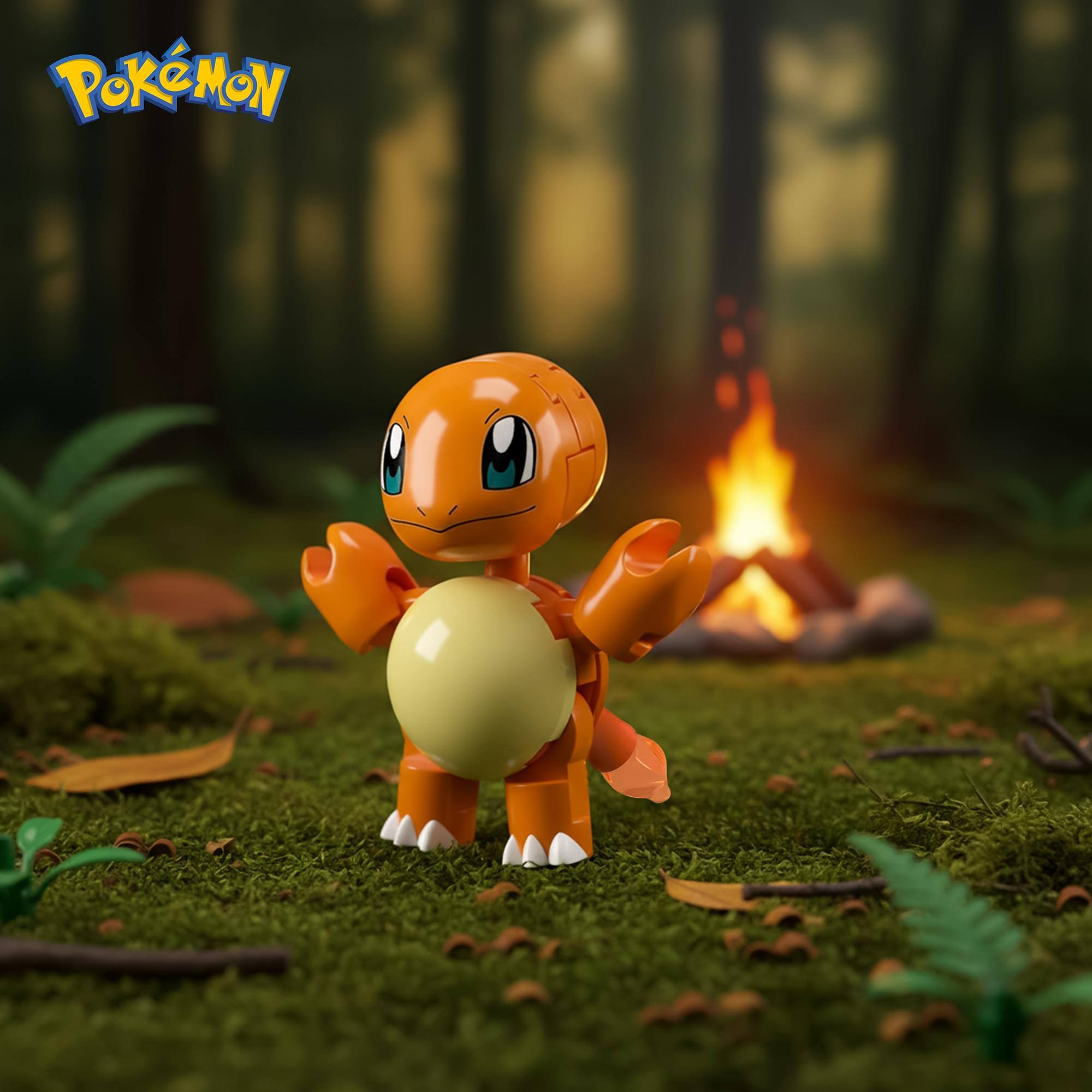 Alt View 4. Mattel - Pokemon Mega Construx Poke Ball 16-Piece Building Set | Charmander - Orange.