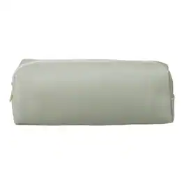Unique Bargains - 1pc Leather Pen Pouch, Small Zippered Pencil Case, Stationery & Makeup Organizer for Adults - Gray