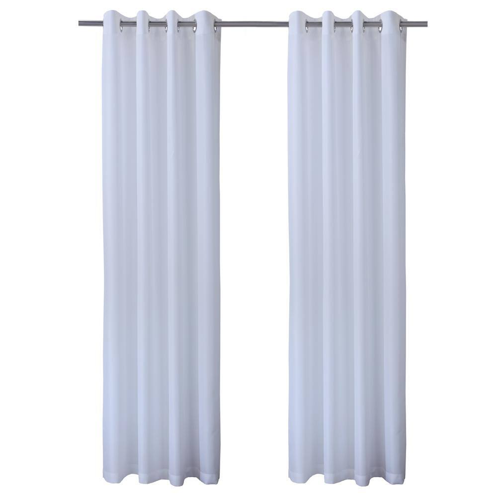 Angle. Commonwealth Home Fashions - Commonwealth Seascapes Light Filtering Satiny Look Provide Privacy Grommet Outdoor Panel Pair Each 50" x 84" White - White.