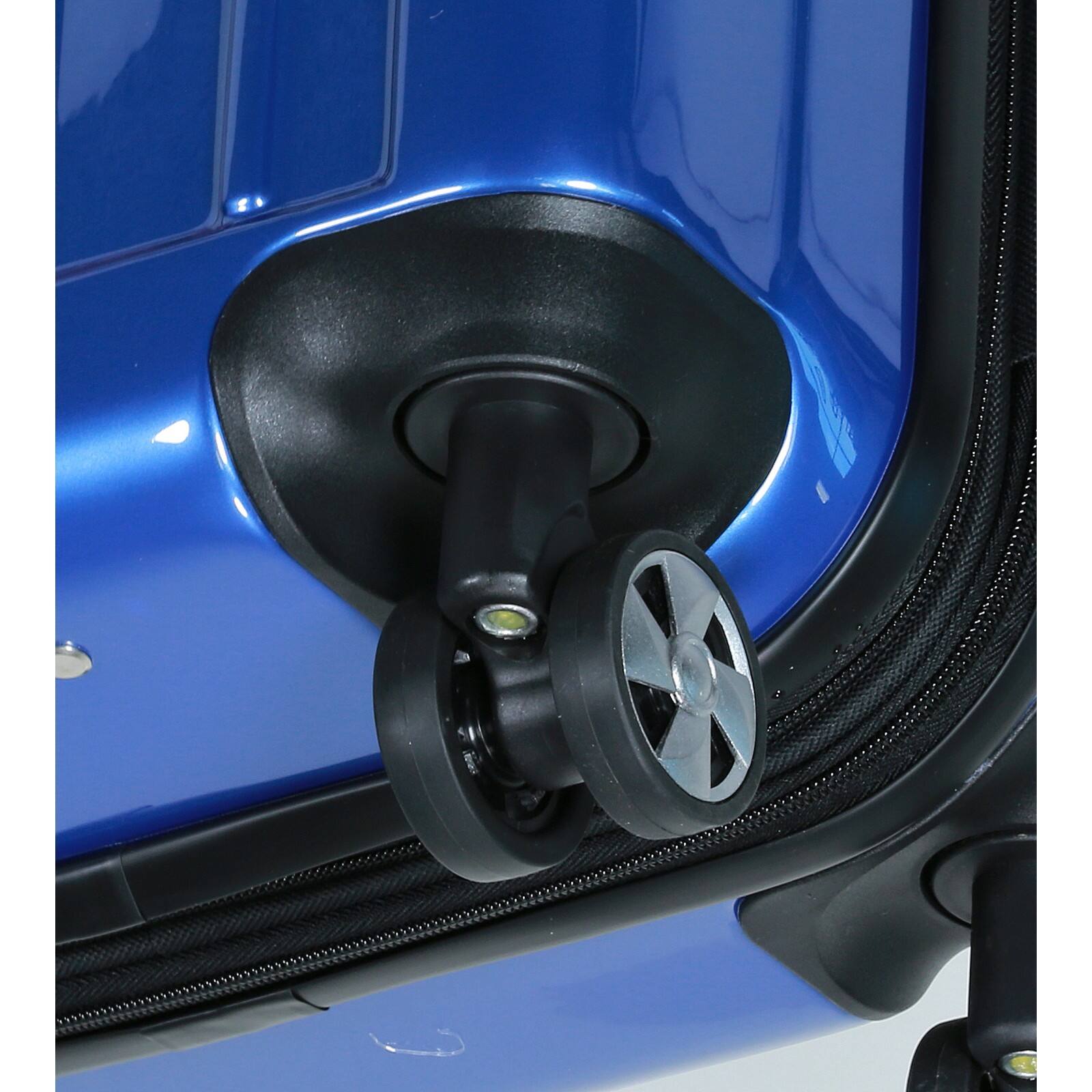 Alt View 4. World Traveler - Contour 20-Inch Carry-On Lightweight Polycarbonate Hardside Expandable Spinner Luggage with TSA Lock - Blue.