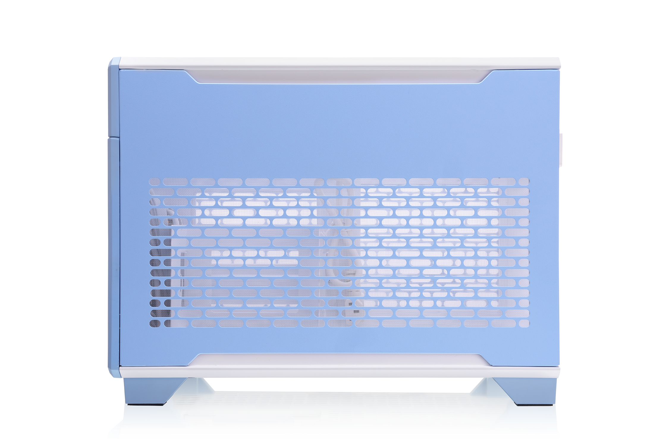 Back. Thermaltake - TR100 SFF mITX Mini Tower PC Case with PCIe 4.0 Riser Cable Included - Hydrangea Blue.