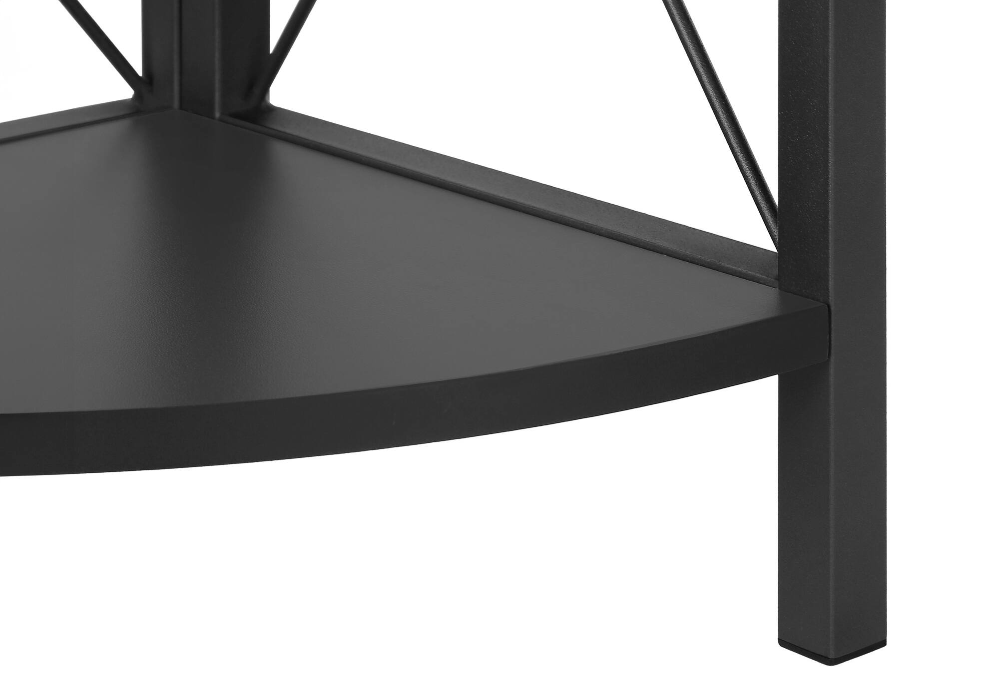 Alt View 6. Spaco - Spaco Modern 4 Tier 60 Inch Corner Bookshelf, Metal Industrial for Living Room Bedroom Office - Black.