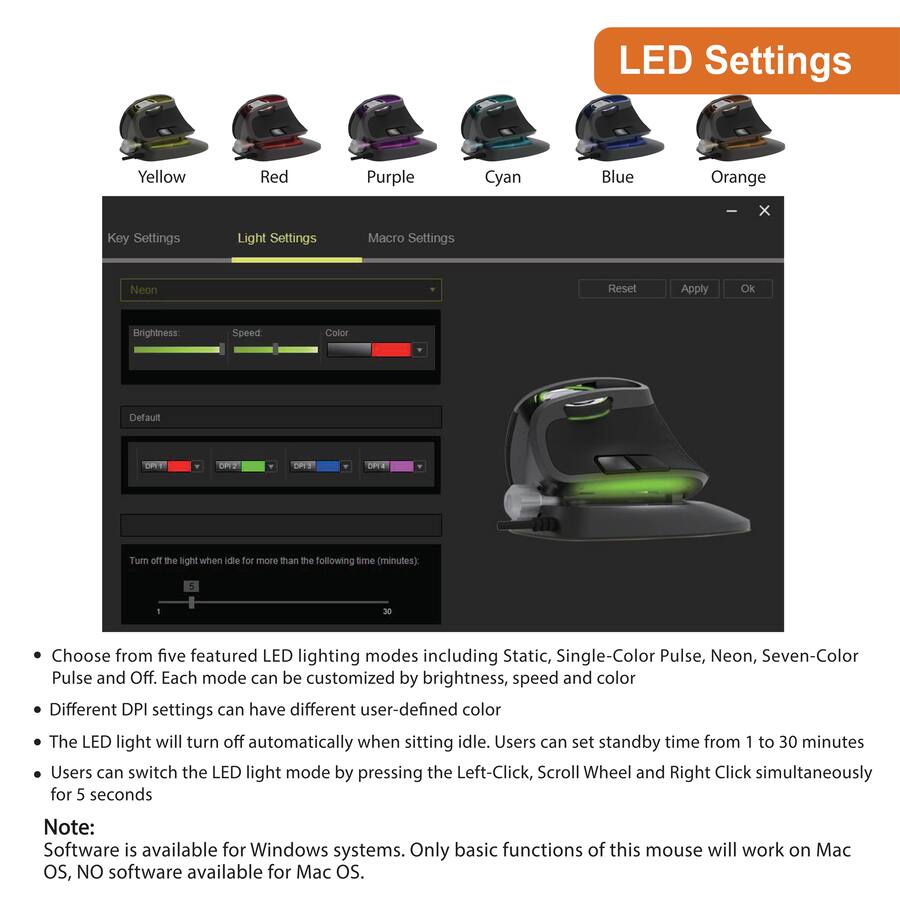 J Tech Digital Wired Vertical Ergonomic Mouse for Large Hands ...