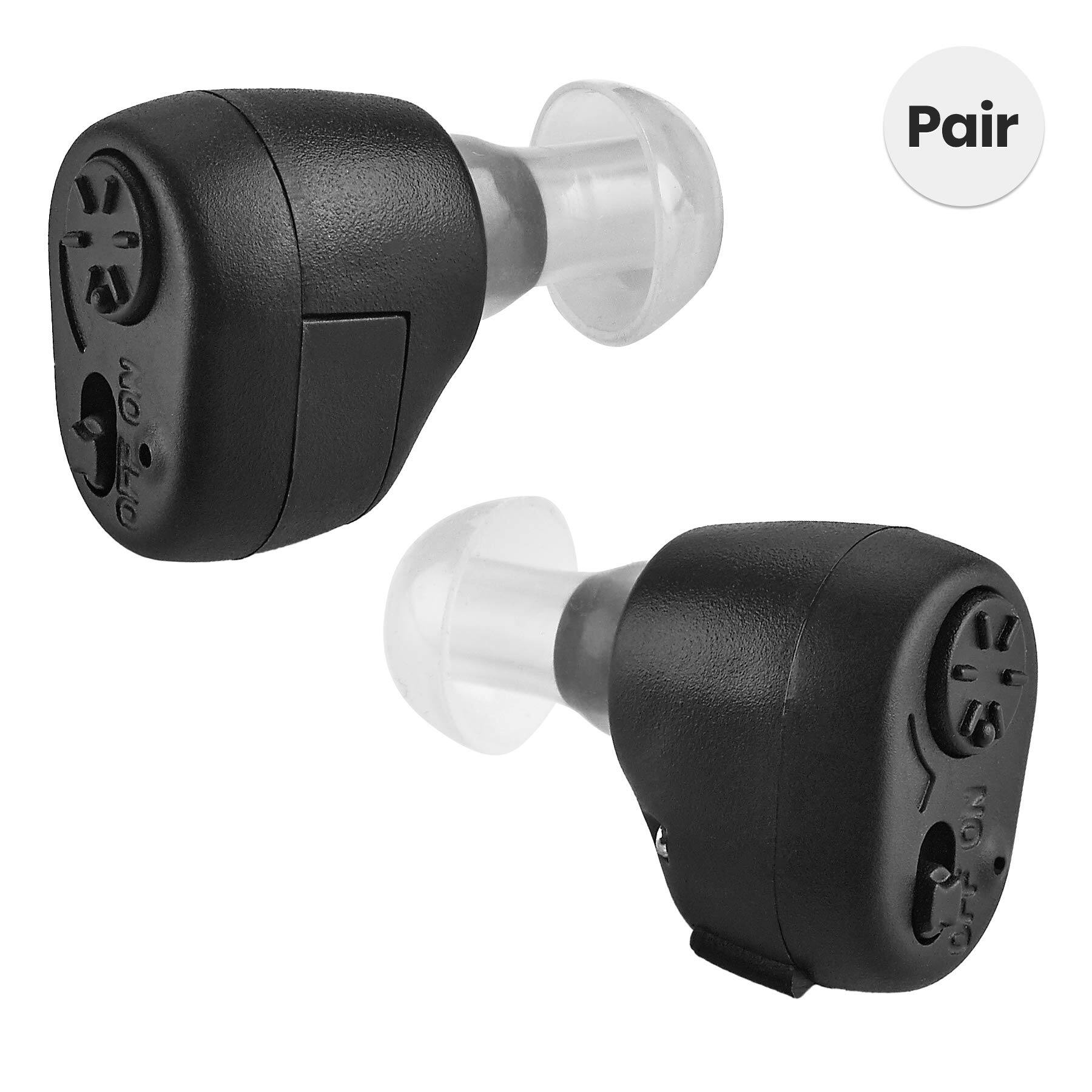 Alt View 4. MEDca - Digital Hearing Amplifier ITC - In Ear Sound Amplifier Pair, Doctor & Audiologist Designed for Clearer Hearing - Black.