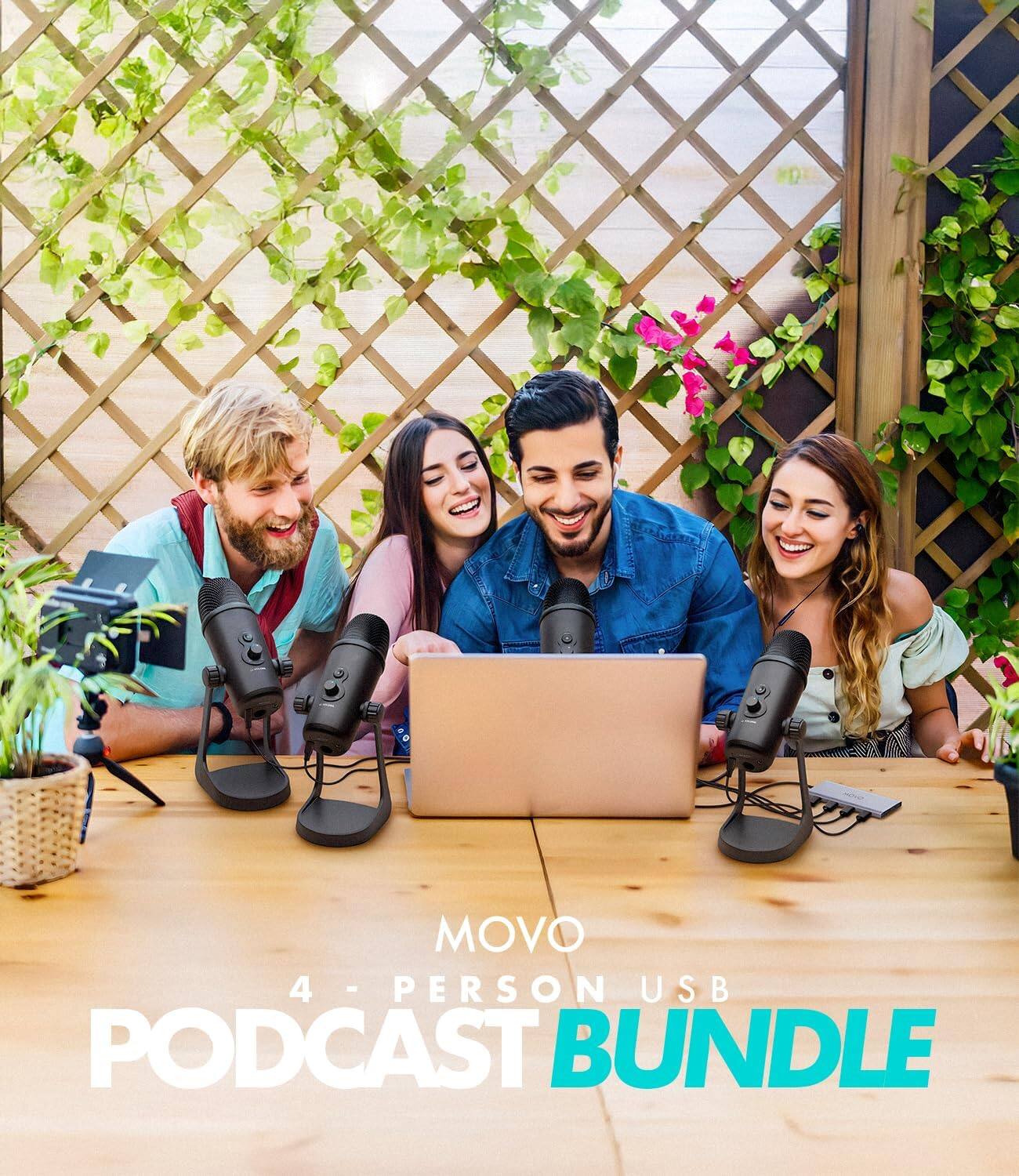 MOVO 4-Person USB Podcast Bundle