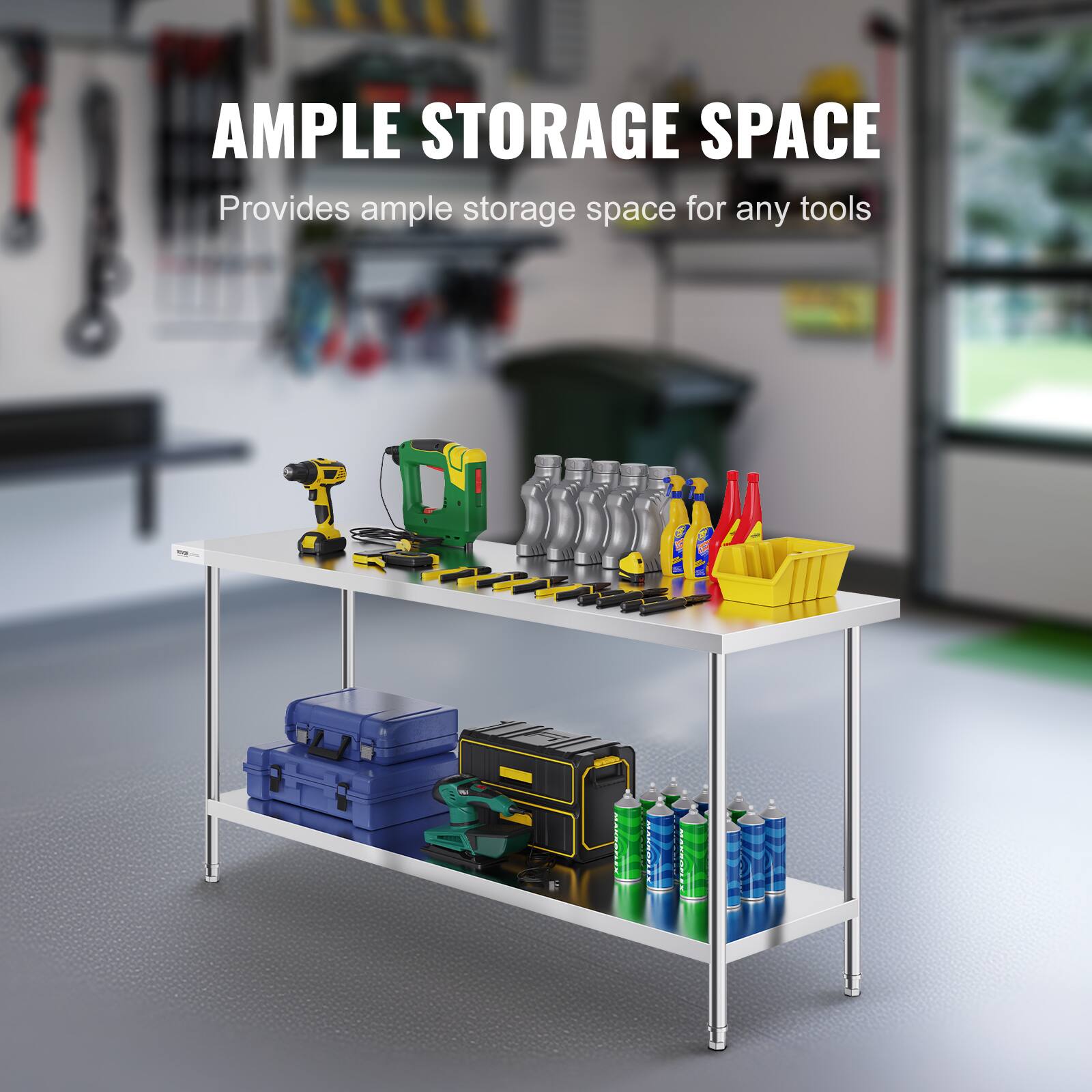 AMPLE STORAGE SPACE  
Provides ample storage space for any tools