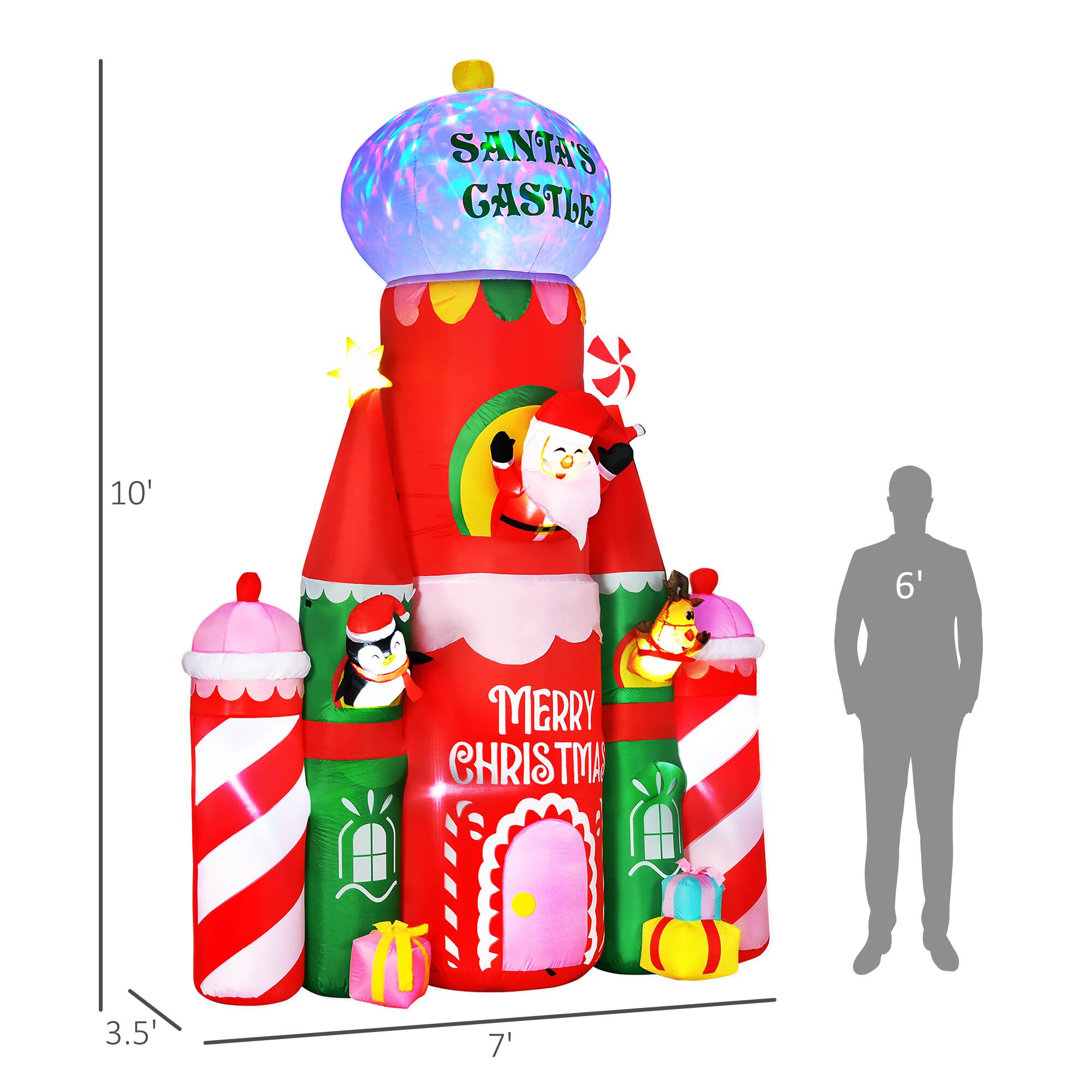 SANTA'S CASTLE  
10'  
MERRY CHRISTMAS  
3.5'  
7'  
6'