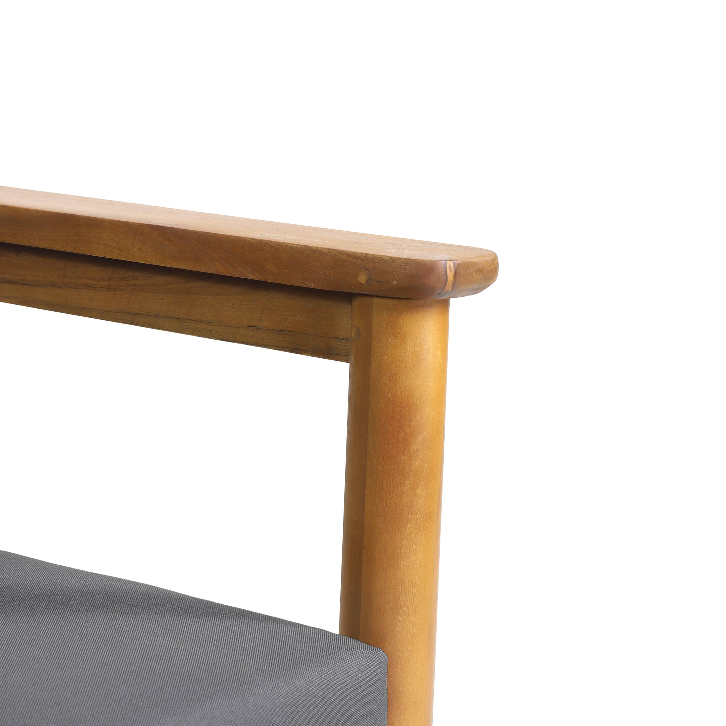 Alt View 6. Mondawe - Outdoor Acacia Wood Seating Chairs with Water-Resistant Cushions - Dark Grey.