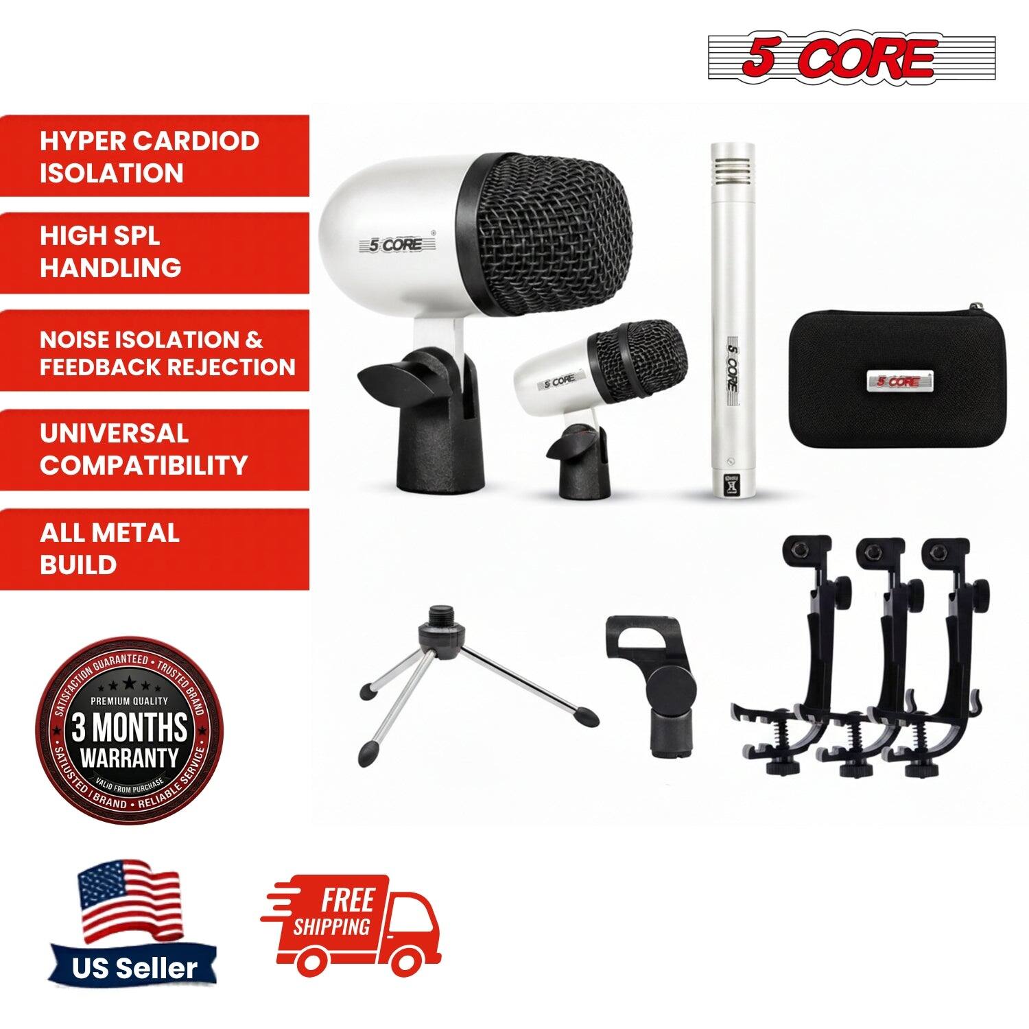 5 CORE HYPER CARDIOID ISOLATION HIGH SPL HANDLING  
5 CORE NOISE ISOLATION & FEEDBACK REJECTION  
COPE SCORE  
UNIVERSAL COMPATIBILITY  
ALL METAL BUILD  
GUARANTEED TRUSTED SATISFACTION  
PREMIUM QUALITY  
3 MONTHS WARRANTY SERVICE  
SATISFIED  
RELIABLE SERVICE - BRAND RELIABLE  
US SELLER  
FREE SHIPPING