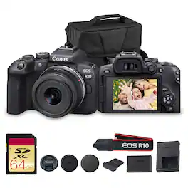 Canon - EOS R10 Mirrorless Camera Kit with RF-S 18-45mm Lens | 24.2MP APS-C, 4K Video, Dual Pixel AF, 15fps Burst, Perfect