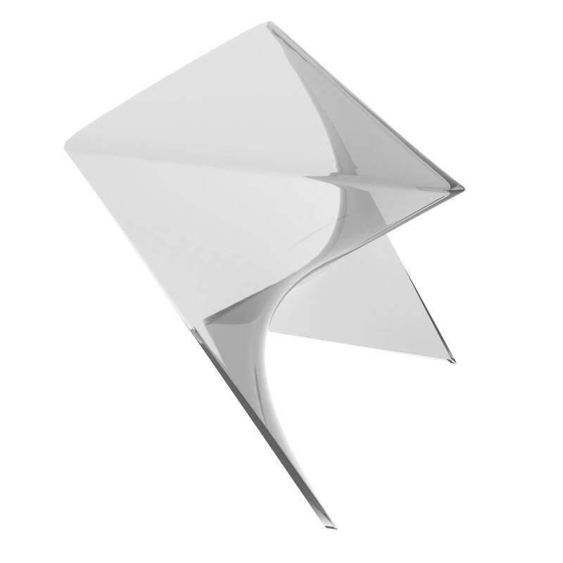 Alt View 4. LeisureMod - Randolph 15.75" Stackable Side Table, Weather-Resistant Triangular Plastic Accent End Table for Living Room or Backyard - Clear.