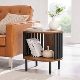 Fortitude Side Table by Modway - Walnut Black