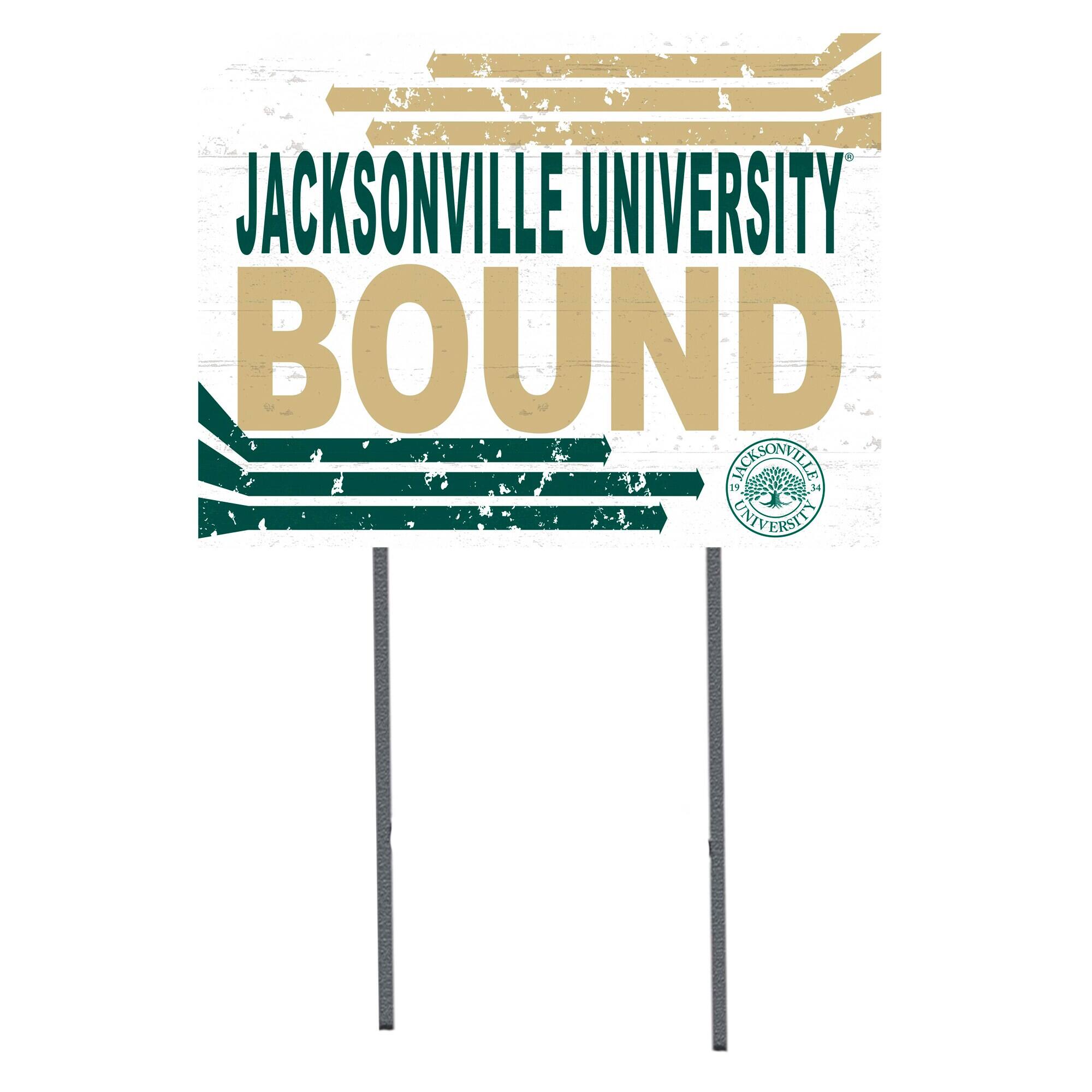 White Jacksonville University Dolphins 18" x 24" Bound Yard Sign