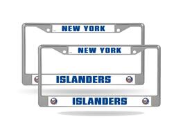 Rico Industries - New York Islanders NHL (Set of 2) Chrome Metal License Plate Frames - Multi