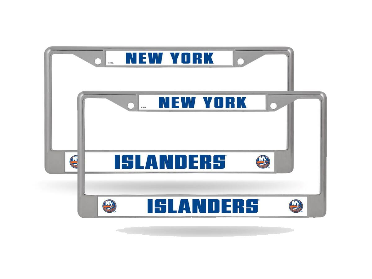 New York Islanders NHL (Set of 2) Chrome Metal License Plate Frames