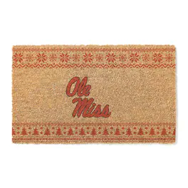 Jardine - Ole Miss Rebels 18" x 30" Holiday Coir Doormat - Brown