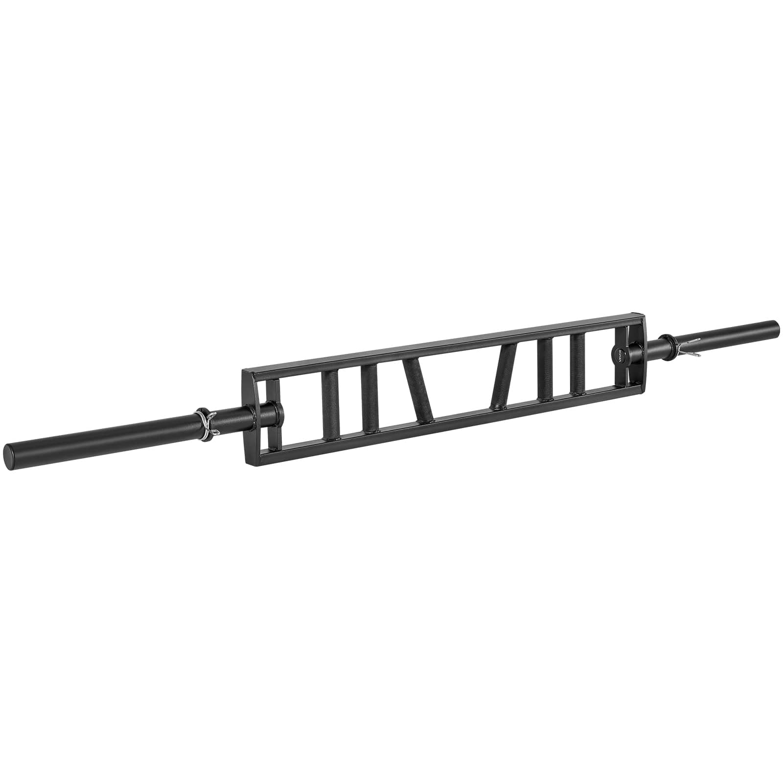 Front. VEVOR - Multi-Grip Barbell, 2-inch 3 Positions Swiss Bar, 550 LBS Capacity Heavy Duty Swiss Barbell, with 2 Collars - Black.