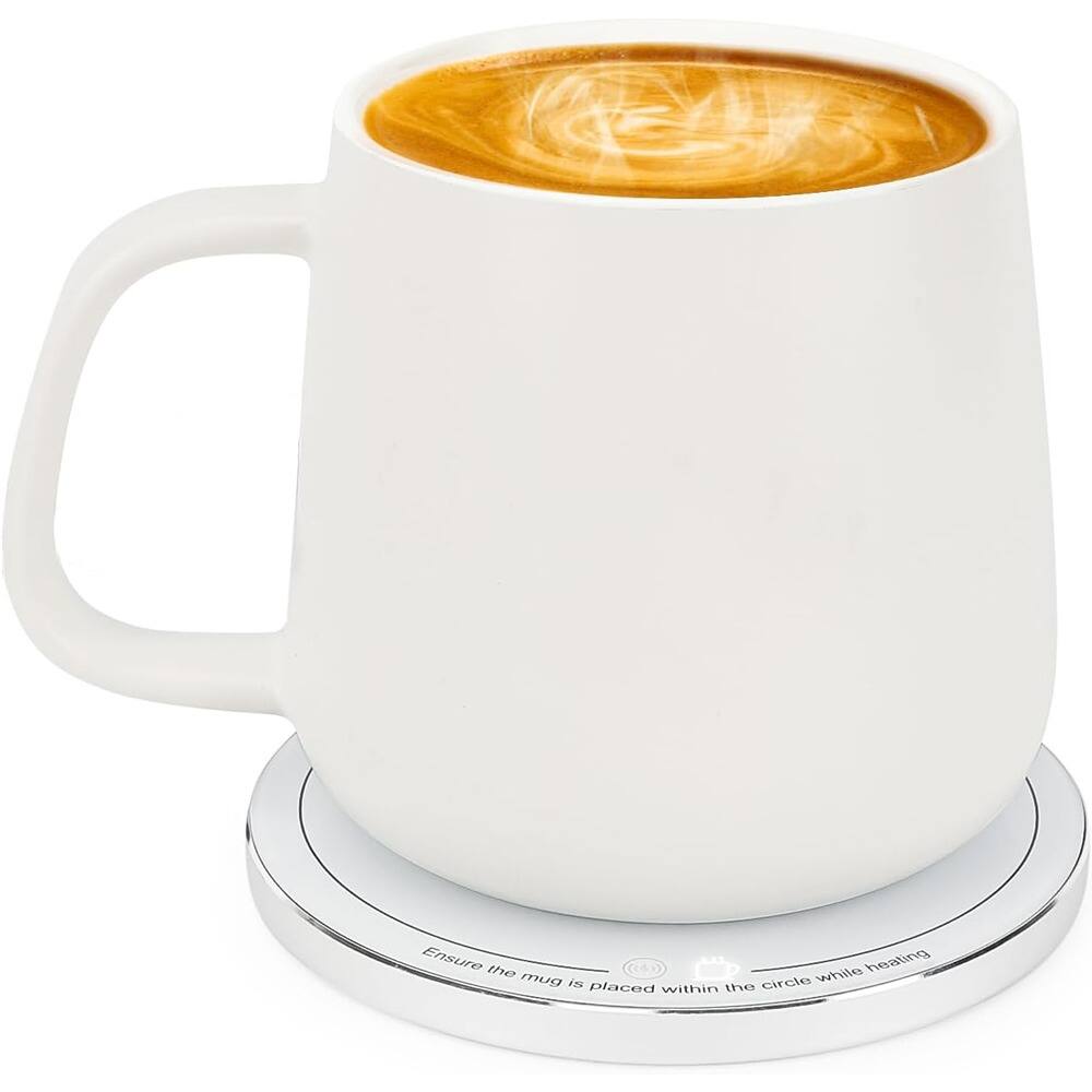 Schertz - Smart Coffee Mug Warmer, 12.8oz, 131°F, USB-C, Auto On/Off - White