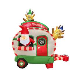 Celebrations - Holiday Camper w/ Santa 7.5 ft. Inflatable - Multicolored