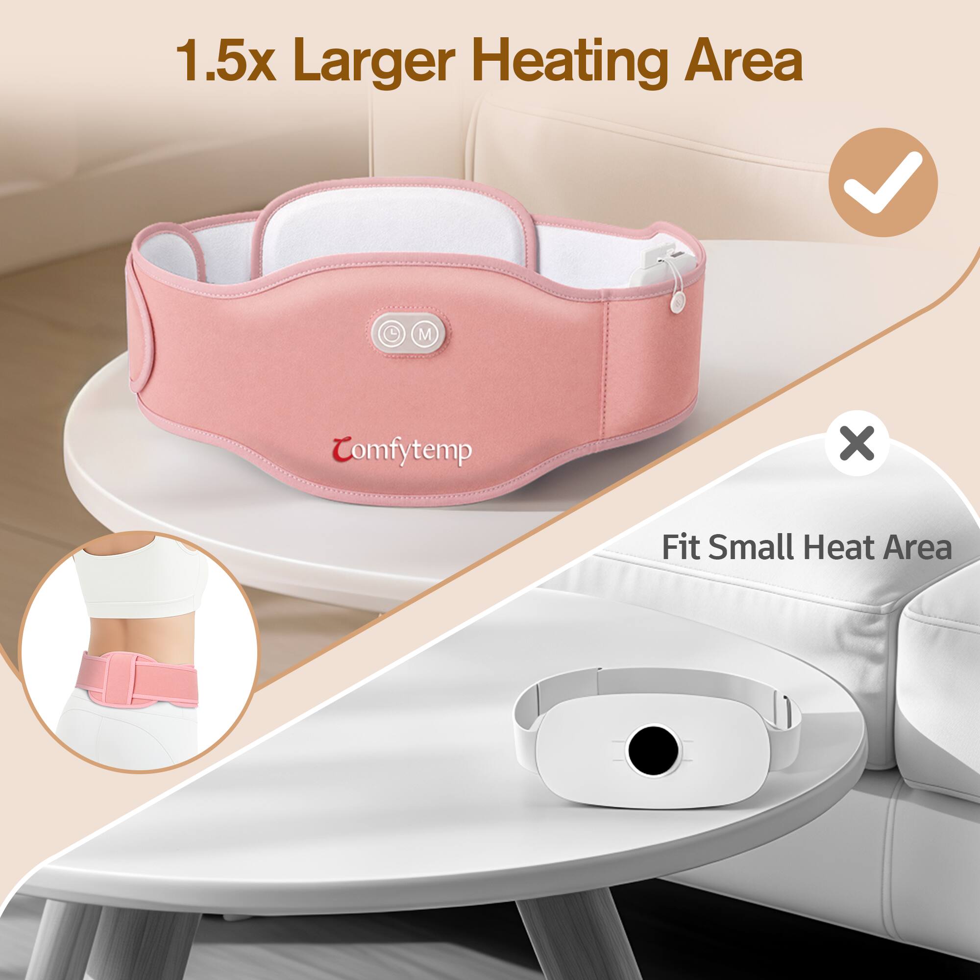 1.5x Larger Heating Area

Comfytemp

Fit Small Heat Area