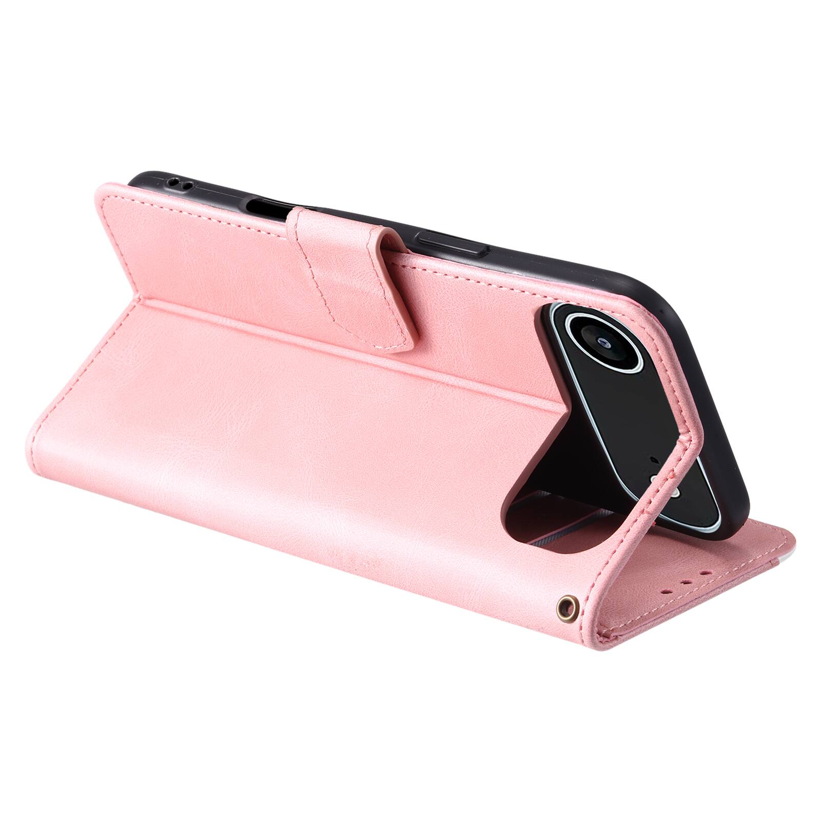 Alt View 1. Dteck - Wallet Case for Apple iPhone Air 2025,Vintage PU Leather Flip Card Holder Kickstand Magnetic Closure Phone Cover - Pink.