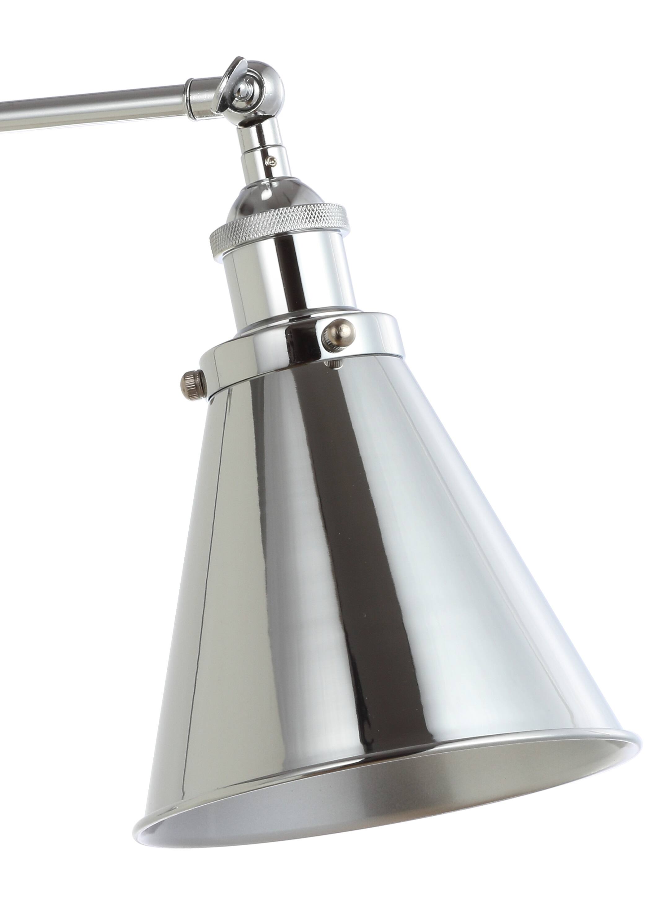 Alt View 2. Jonathan Y - Rover 7" Classic Industrial Metal Adjustable Arm LED Wall Sconce, Chrome - Chrome.