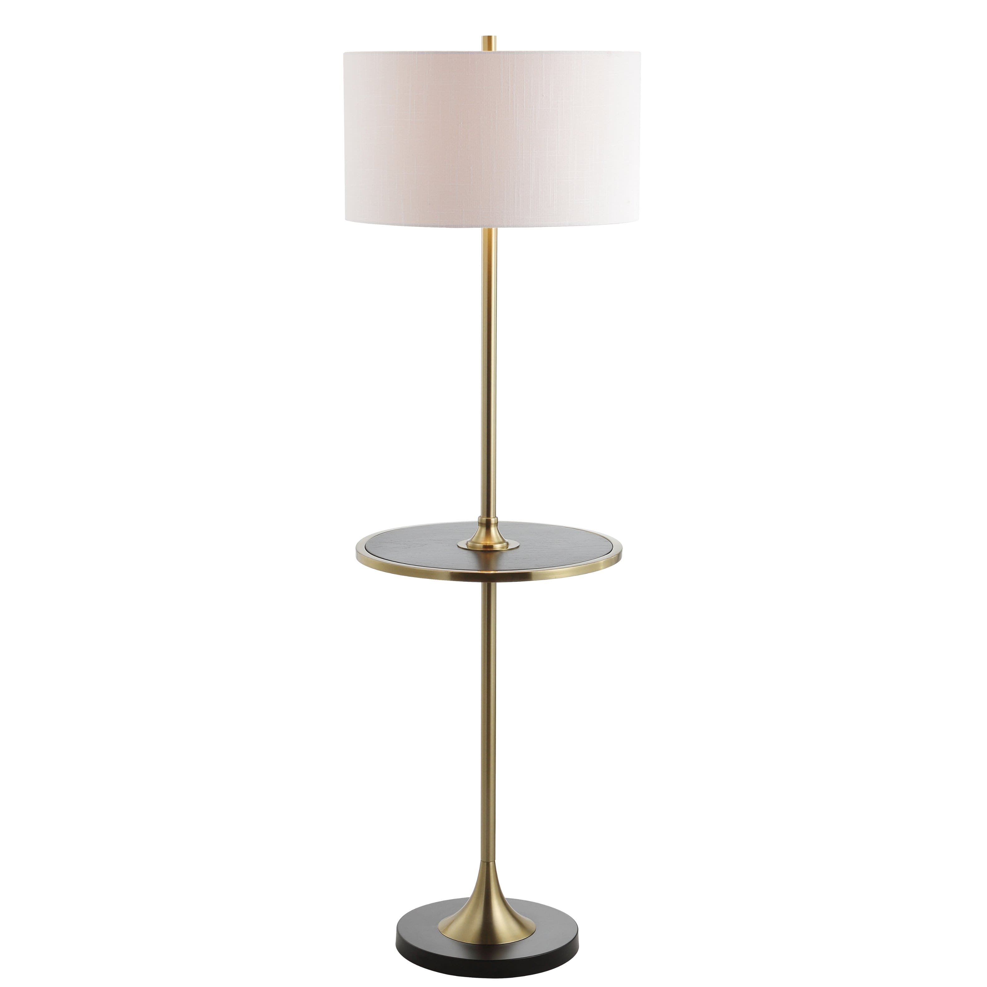 "Jonathan Y - Luce 59"" Metal/Wood LED Floor Lamp with Table, Black/Brass - Black/ Brass Gold" price history on PriceWatchPro